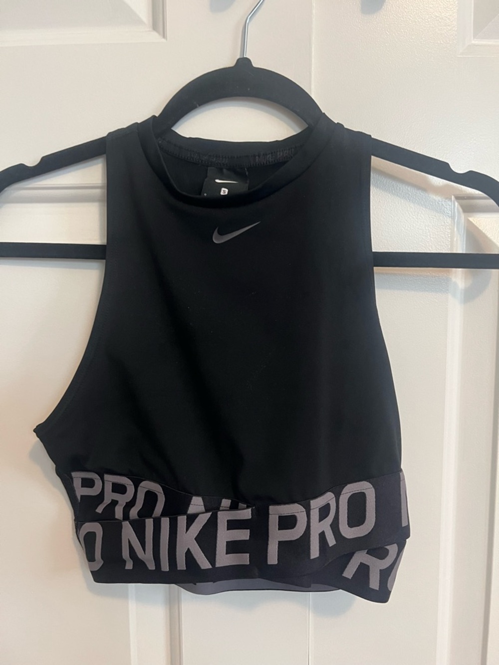 Women’s Nike Black Pro Criss Cross Crop Tank Top Size Small